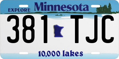MN license plate 381TJC