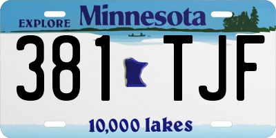 MN license plate 381TJF