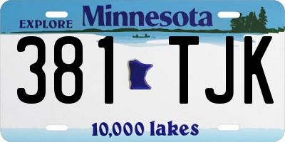 MN license plate 381TJK
