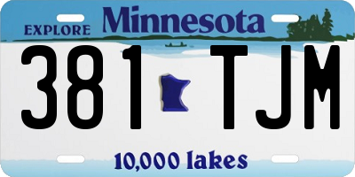 MN license plate 381TJM