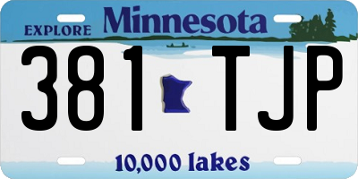 MN license plate 381TJP