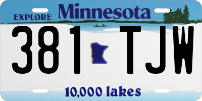MN license plate 381TJW