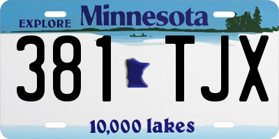 MN license plate 381TJX