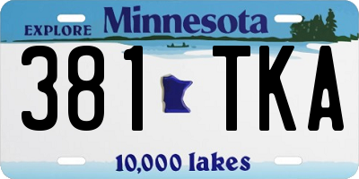 MN license plate 381TKA
