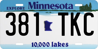 MN license plate 381TKC