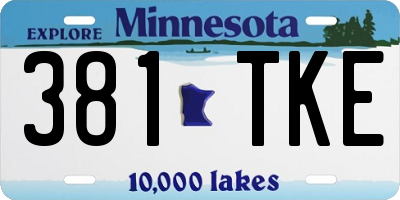 MN license plate 381TKE
