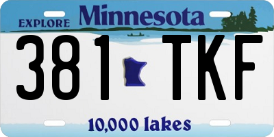 MN license plate 381TKF