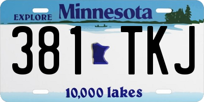 MN license plate 381TKJ