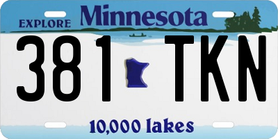 MN license plate 381TKN