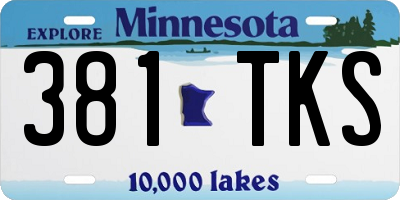 MN license plate 381TKS