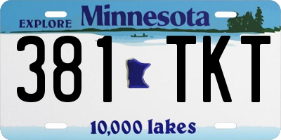 MN license plate 381TKT