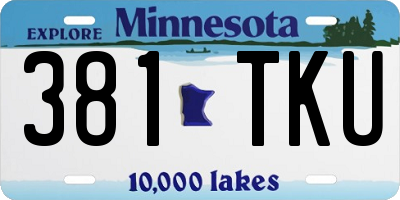 MN license plate 381TKU