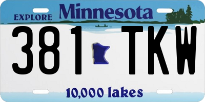 MN license plate 381TKW