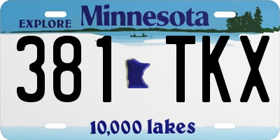 MN license plate 381TKX