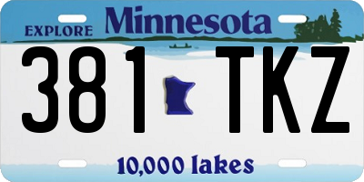 MN license plate 381TKZ