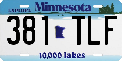 MN license plate 381TLF