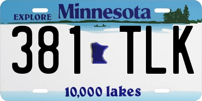 MN license plate 381TLK