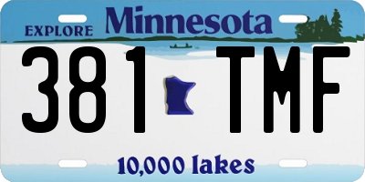 MN license plate 381TMF