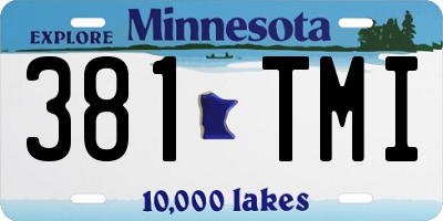 MN license plate 381TMI