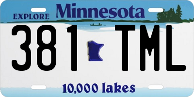 MN license plate 381TML