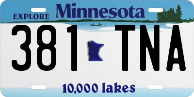MN license plate 381TNA