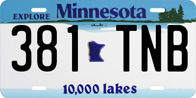 MN license plate 381TNB