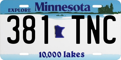 MN license plate 381TNC