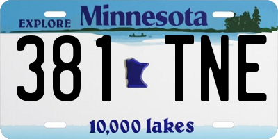 MN license plate 381TNE