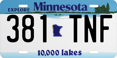 MN license plate 381TNF