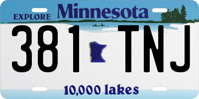 MN license plate 381TNJ