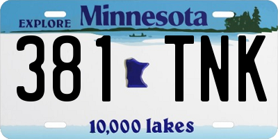 MN license plate 381TNK