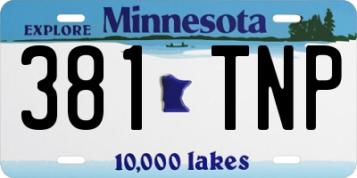 MN license plate 381TNP