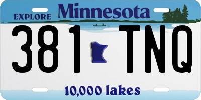 MN license plate 381TNQ
