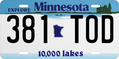 MN license plate 381TOD