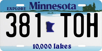 MN license plate 381TOH