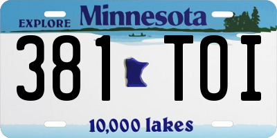 MN license plate 381TOI