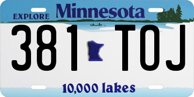 MN license plate 381TOJ