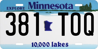 MN license plate 381TOQ