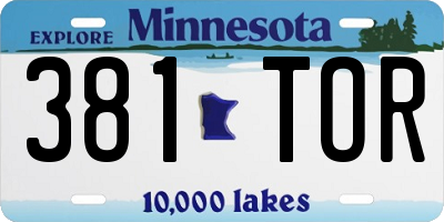 MN license plate 381TOR
