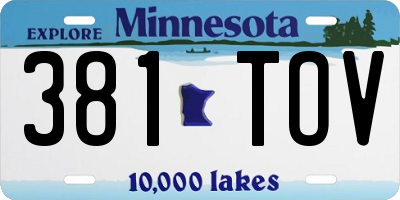 MN license plate 381TOV