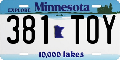 MN license plate 381TOY