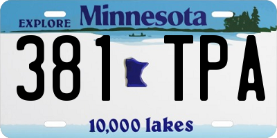 MN license plate 381TPA
