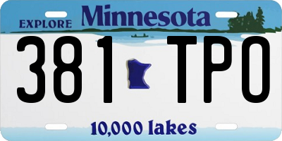 MN license plate 381TPO