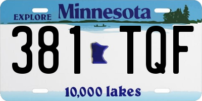 MN license plate 381TQF