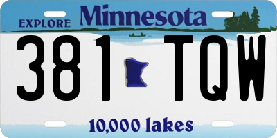 MN license plate 381TQW