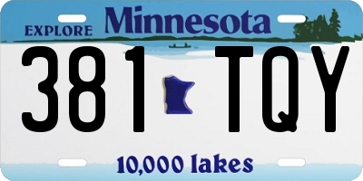 MN license plate 381TQY