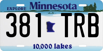 MN license plate 381TRB