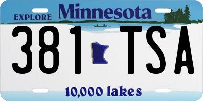 MN license plate 381TSA