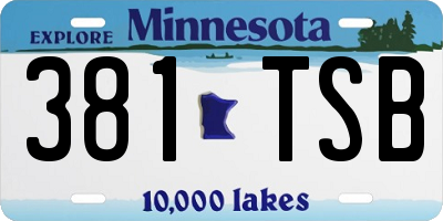 MN license plate 381TSB