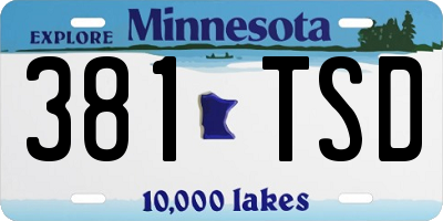 MN license plate 381TSD